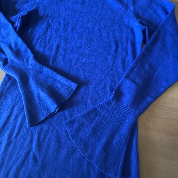 Lovers + Friends Electric Blue Ribbed Knit Turtleneck Sweater Dress, Sz XL NWT - Picture 9 of 12